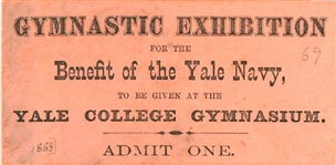 1869 Yale-Navy Gymnastics Ticket